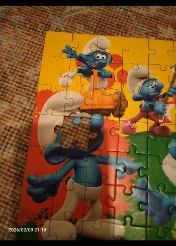 Renkli Şirinler Çocuk Puzzle - Görsel 4