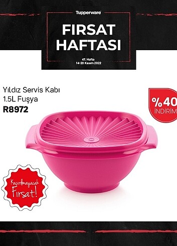 Tupperware yıldız kap 