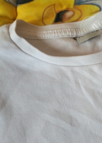 Kız Çocuk Beyaz Pamuklu Uzun Kollu Tişört - Görsel 3