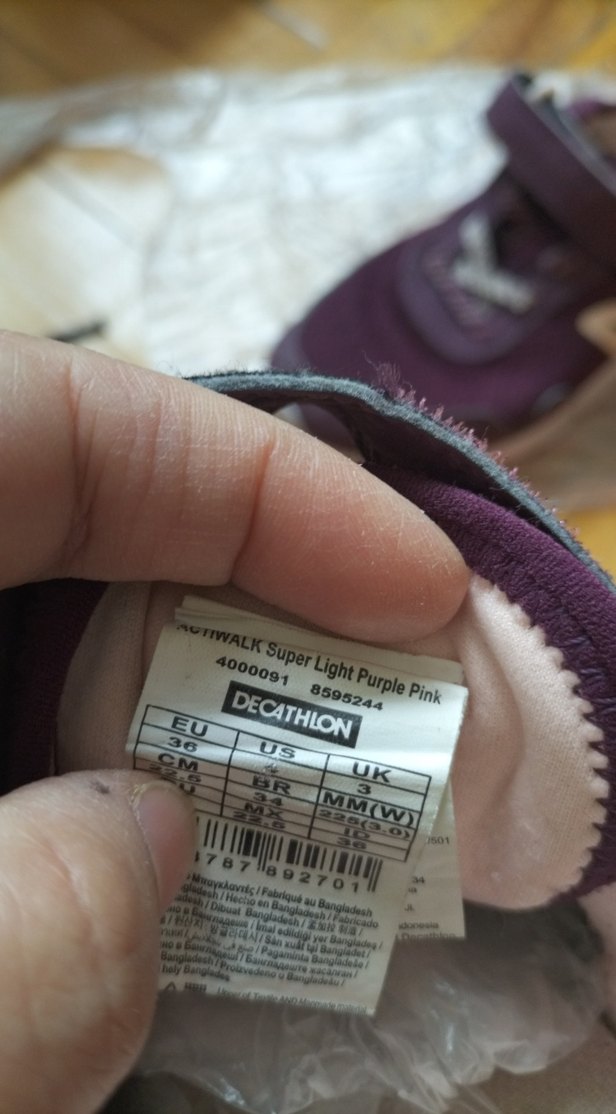 Kız Çocuk Mor Spor Ayakkabı Velcro - Görsel 5