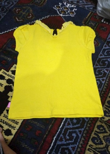 Kız Çocuk Sarı Fırfırlı Tişört - Görsel 4