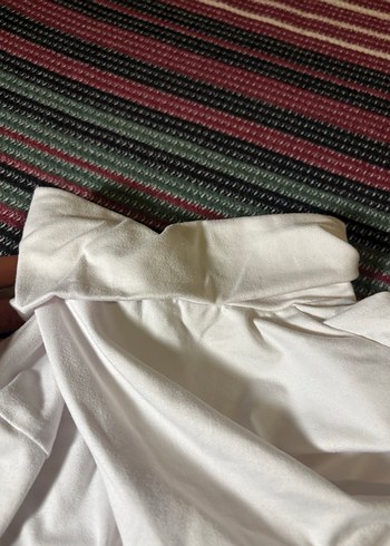 Drapeli Beyaz Balıkçı Yaka Bluzu - Görsel 4