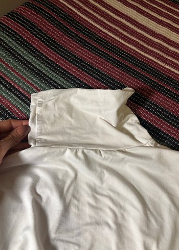 Drapeli Beyaz Balıkçı Yaka Bluzu - Görsel 3