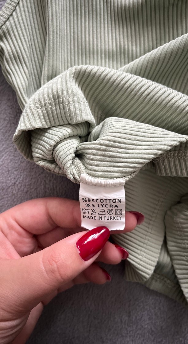 Yeşil Pamuklu Mini Atlet - Görsel 3