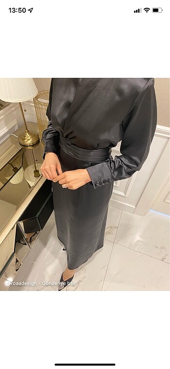 Roaa design kruvaze siyah elbise