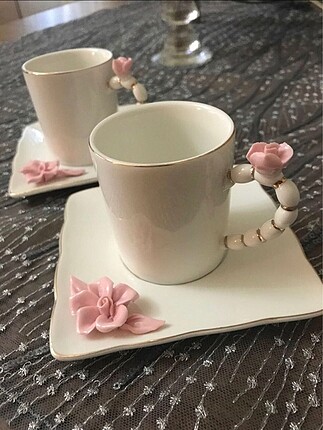 Acar Kahve Fincanı Gül Detaylı
