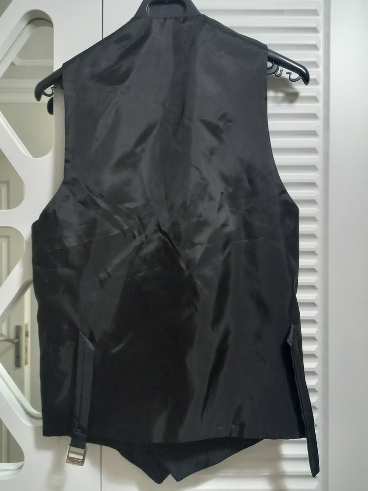 Düğmeli Siyah Erkek Yelek - Görsel 2