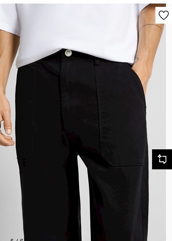 Bershka Erkek Beyaz Pamuklu Salaş pantolon