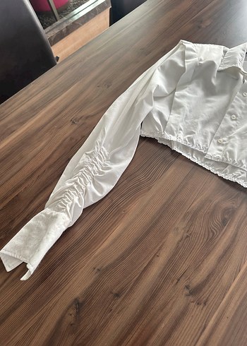 xs Beden beyaz Renk Kadın Beyaz vatkalı Uzun Kollu crop Gömlek