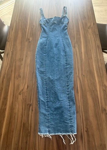 Kadın Lacivert Uzun Denim Elbise