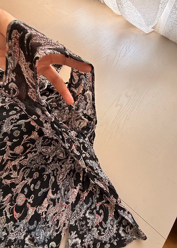 s Beden çeşitli Renk Bohem Uzun Kollu Bluz kolu yırtmaçlı