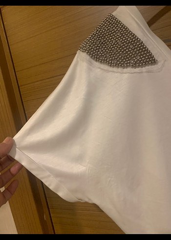 xs Beden beyaz Renk V Yaka Beyaz Kadın Tişört