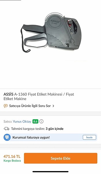 Fiyat etiket makinesi