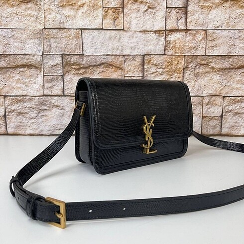 Yves Saint Laurent YSL SAİNT LAURENT SOLFERİNO MEDİUM İGUANA BASKİ SİYAH