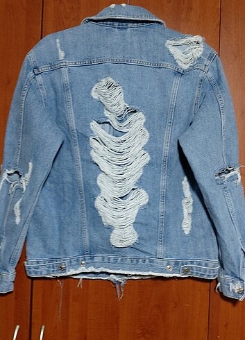 Topshop TOPSHOP Oversize yırtık tarz kot ceket