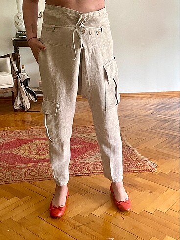 Şalvar model KETEN Joger pantolon
