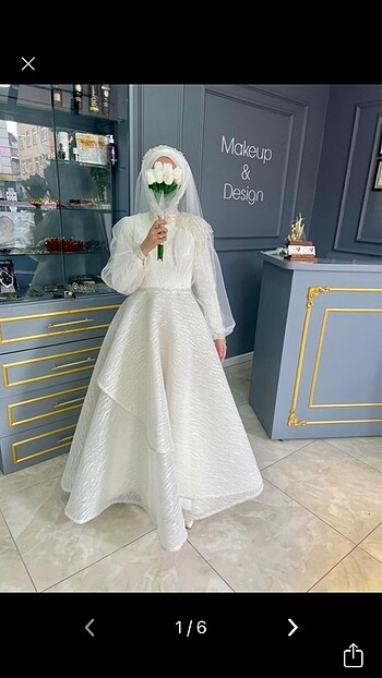 38 Beden beyaz Renk Gelinlik-nikah elbisesi