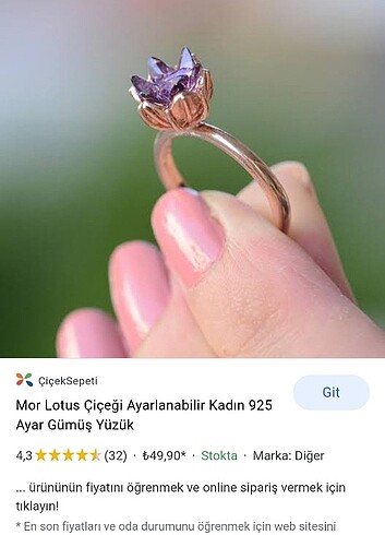 Lotus çiçeği yüzük