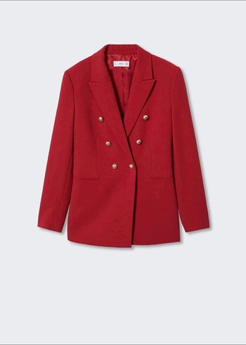 xs Beden Mango kırmızı gol Düğmeli Blazer Ceket