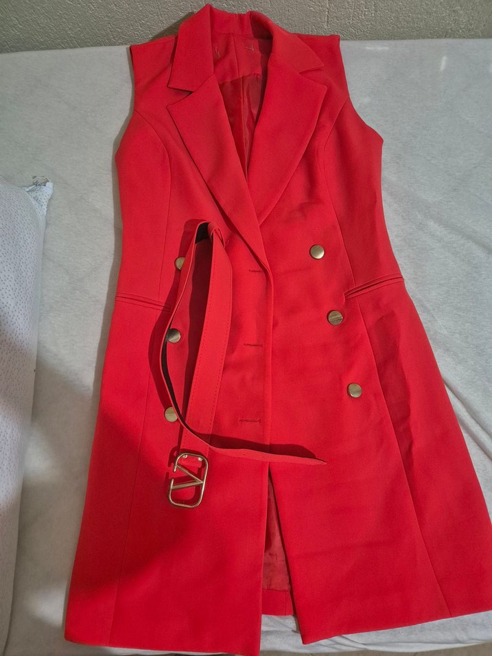 nar çiçeğı turuncu ofis elbise - Görsel 2