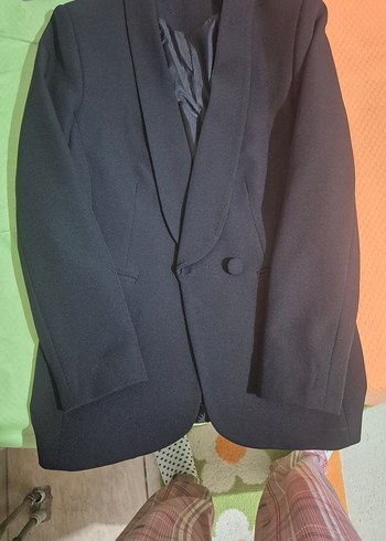 Düğmeli Siyah Kadın Blazer Ceket - Görsel 2