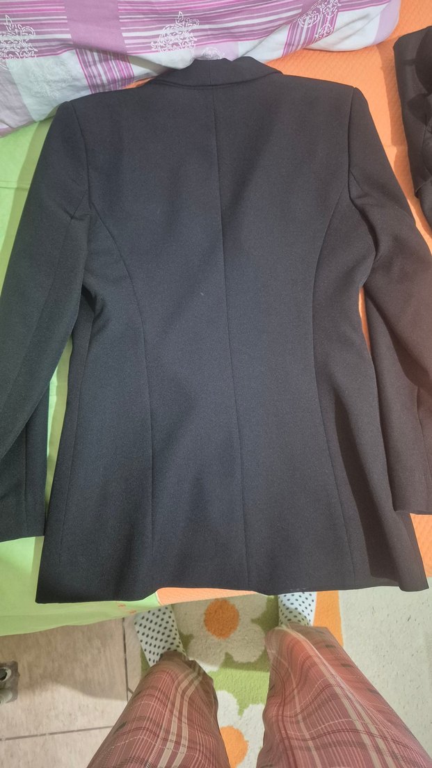 Düğmeli Siyah Kadın Blazer Ceket - Görsel 3