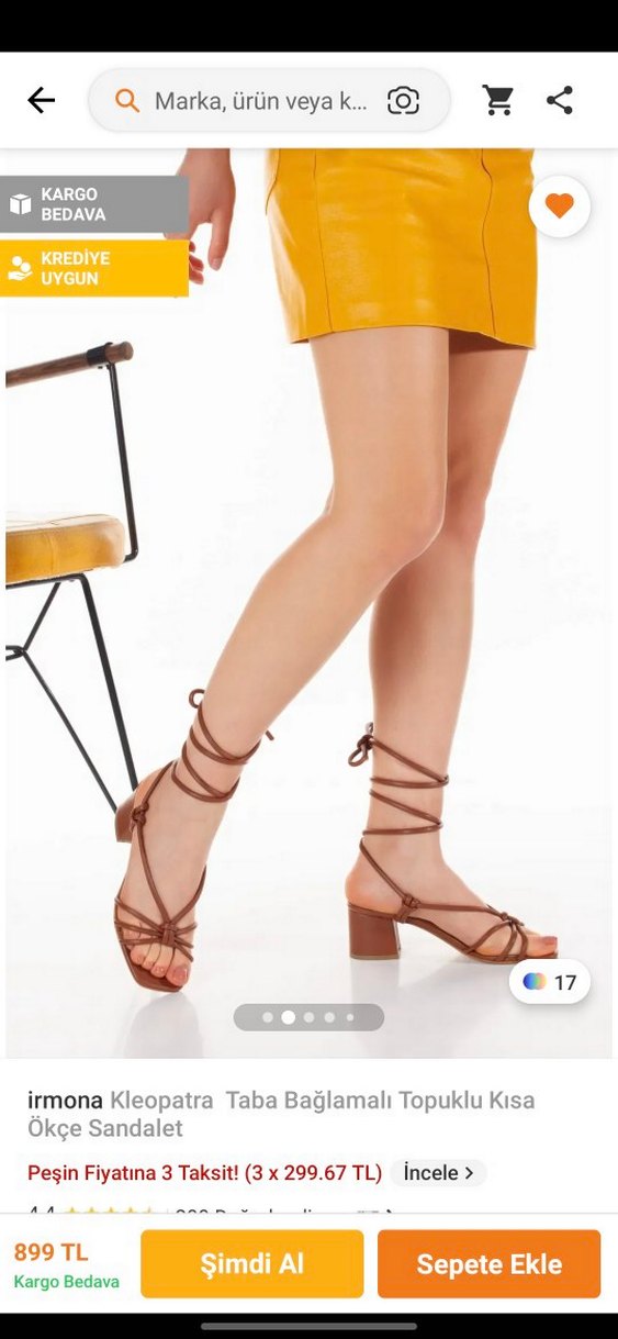 Bej Deri Bağlamalı Topuklu Kadın Sandalet - Görsel 2