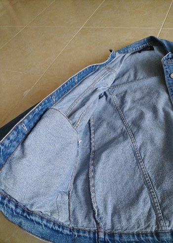 m Beden mavi Renk Düğmeli Mavi Denim Kadın Ceket