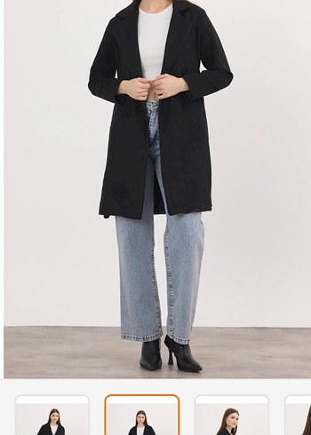 Siyah Kuşaklı Kadın Kaban - Görsel 2