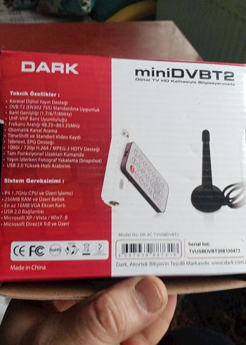 Dark miniDVB T2 USB Uydu Alıcısı 1080p - Görsel 2
