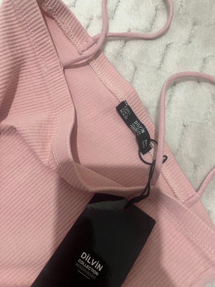 Pembe Straplez Kadın Atlet - Görsel 3