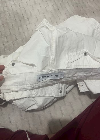 Pull bear kargo pantolon beyaz kadın - Görsel 2