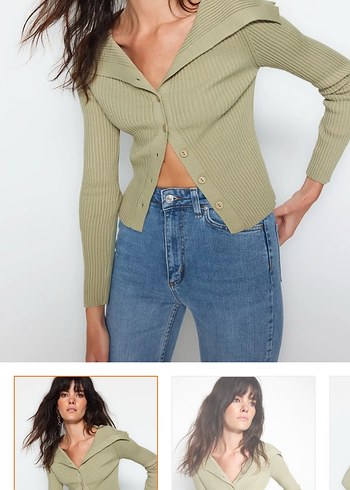 Bej Kadın Triko Uzun Kollu Fitted Kazak - Görsel 2