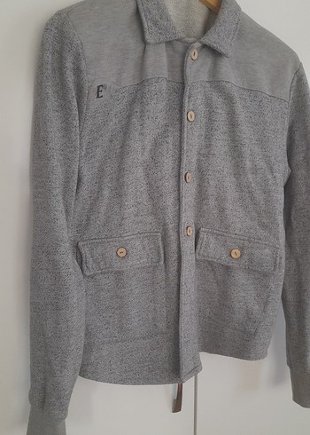 Gri Düğmeli Erkek Polar Ceket - Görsel 3