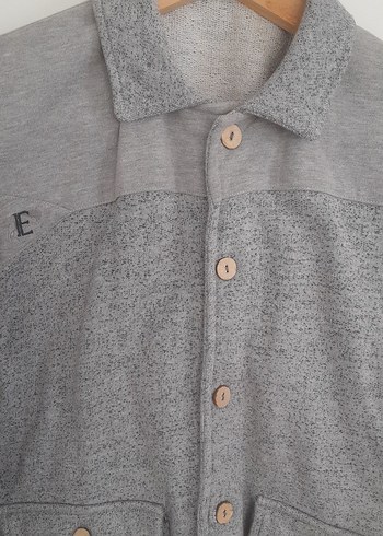 Gri Düğmeli Erkek Polar Ceket - Görsel 2