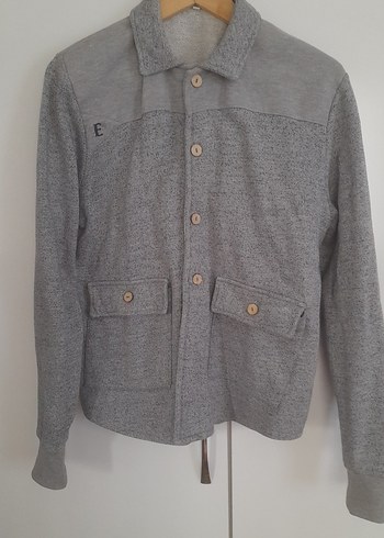 Gri Düğmeli Erkek Polar Ceket - Görsel 4