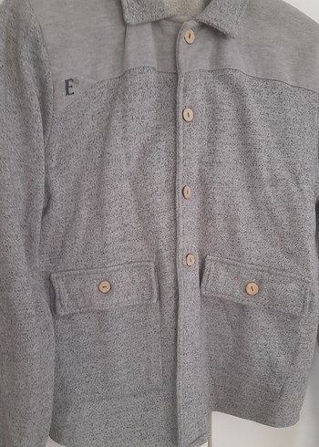 Gri Düğmeli Erkek Polar Ceket - Görsel 7