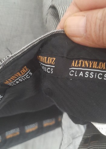 Gri Düğmeli Erkek Kumaş Pantolon - Görsel 3