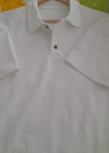 Erkek Beyaz Kısa Kollu Polo Tişört - Görsel 2