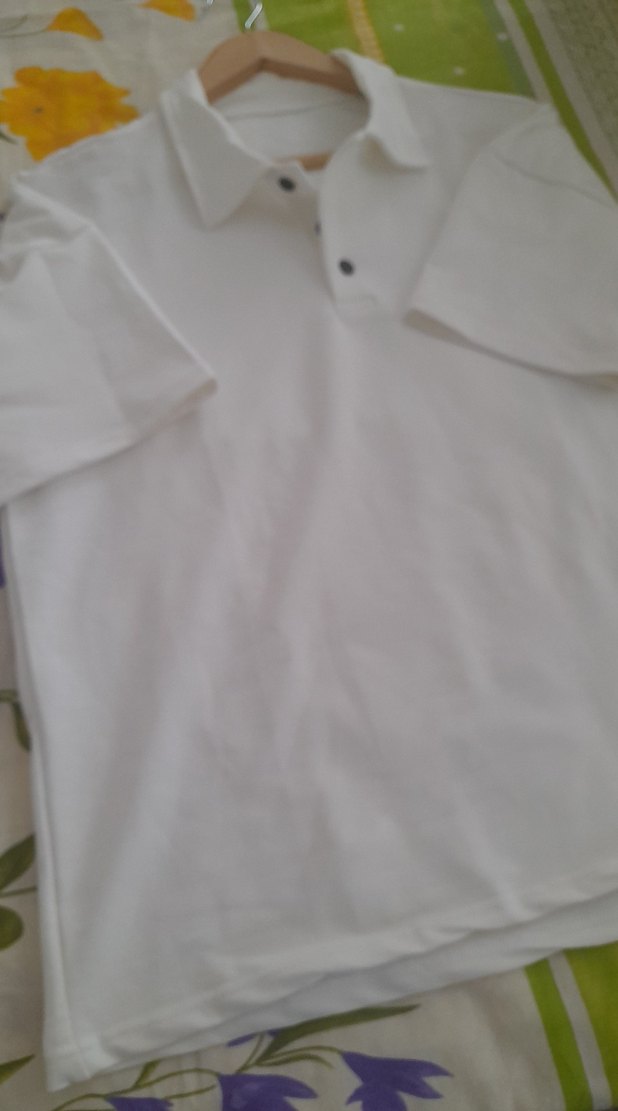 Erkek Beyaz Kısa Kollu Polo Tişört - Görsel 3