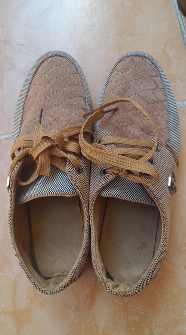 Bej Keten Bağcıklı Erkek Günlük Ayakkabı - Görsel 2