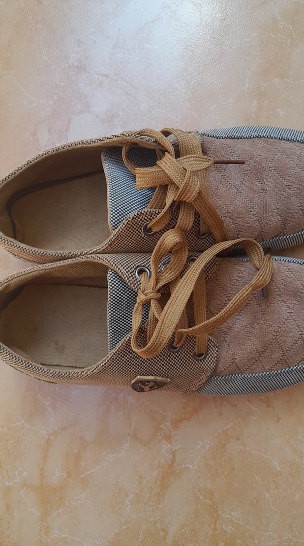 Bej Keten Bağcıklı Erkek Günlük Ayakkabı - Görsel 3