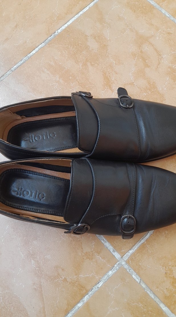 Siyah Deri Tokalı Klasik Ayakkabı - Görsel 2