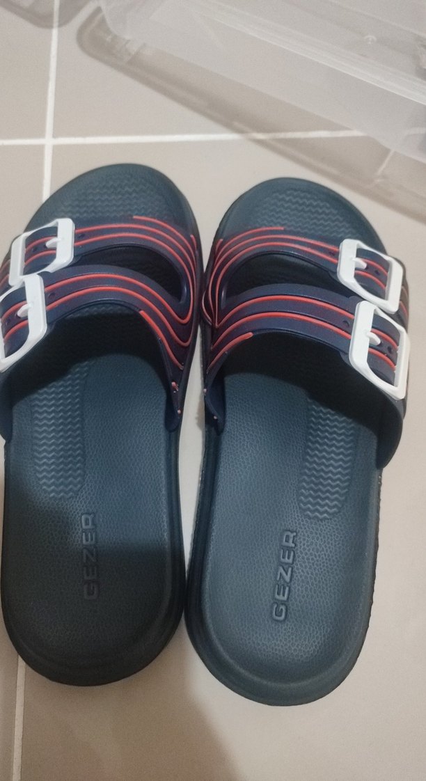 Mavi Baskılı Erkek Kaydırmaz Terlik - Görsel 2