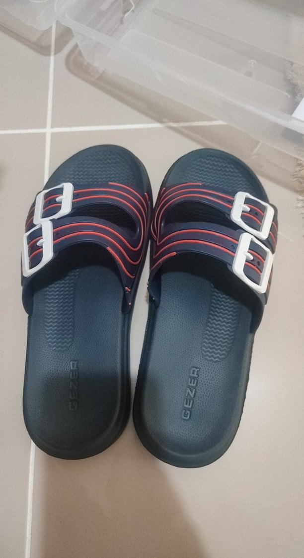 Mavi Baskılı Erkek Kaydırmaz Terlik - Görsel 5