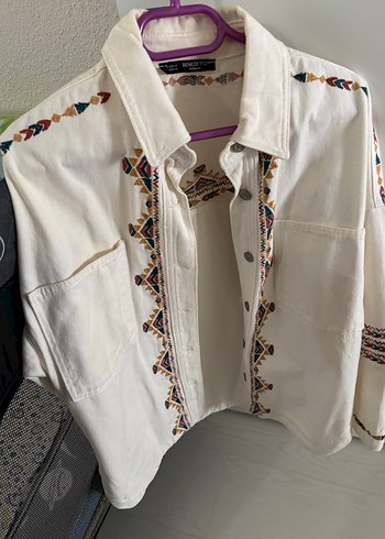 Nakışlı Bohem Kadın Gömlek Keten - Görsel 2