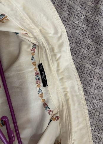 Nakışlı Bohem Kadın Gömlek Keten - Görsel 4