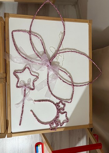 Nakışlı Pembe Fiyonk Saç Aksesuarı Seti - Görsel 3