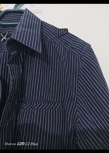 Gri Çizgili Denim Erkek Gömlek kışlık - Görsel 7