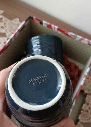 Madame Coco Antrasit renk Madam Coco 2'li Kupa Seti ve özel hediye kutusu